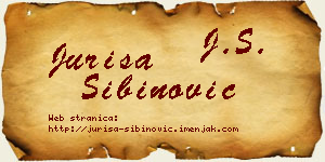 Juriša Sibinović vizit kartica